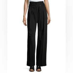3.1 Phillip Lim paper bag high waist wide leg black trousers sz 8